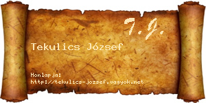 Tekulics József névjegykártya