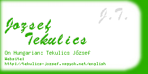 jozsef tekulics business card